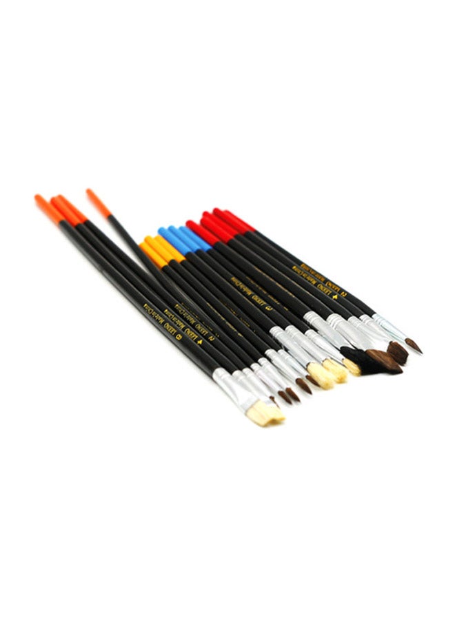 LEENO 15-Piece Multi-Purpose Paint Brushes Set Black/Silver  - Image 1