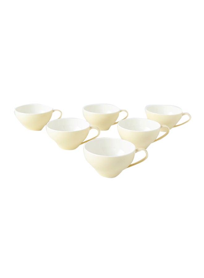 Shuer 6-Piece Bowl Shaped Ceramic Coffee Cup Beige 11.5x9.3x5.3cm  - Image 1
