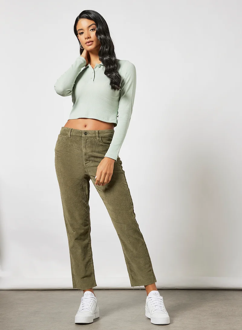ONLY Corduroy Trousers Green
