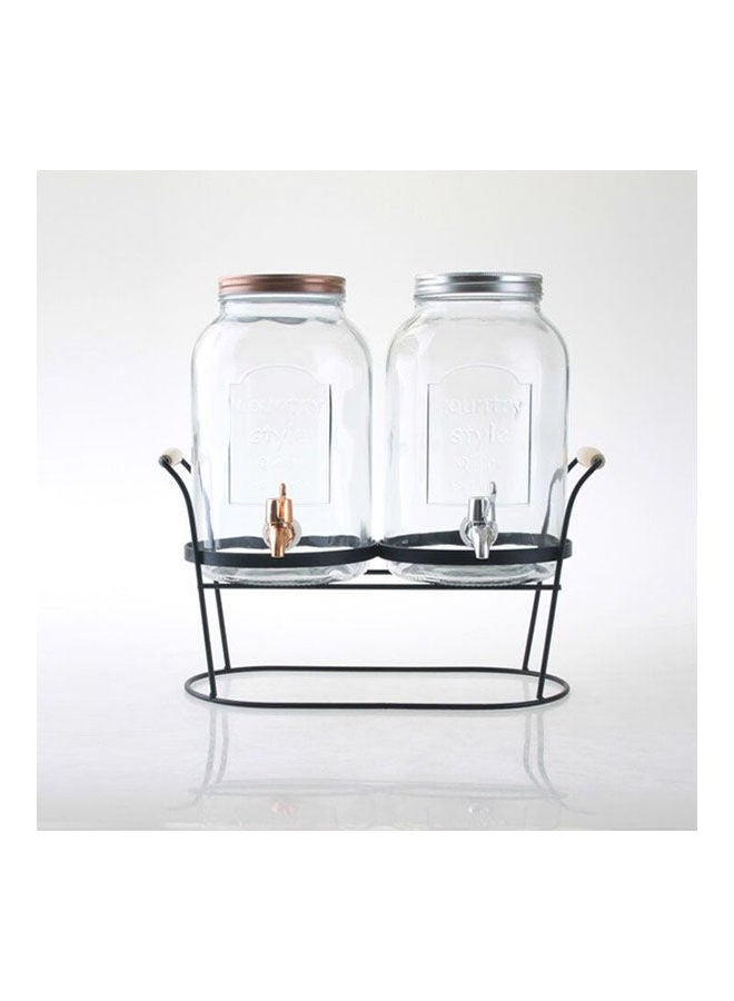 Set Of 2 Juice Dispenser With Stand 1GL Clear 3.8Liters - v1644827791/N52599156A_1