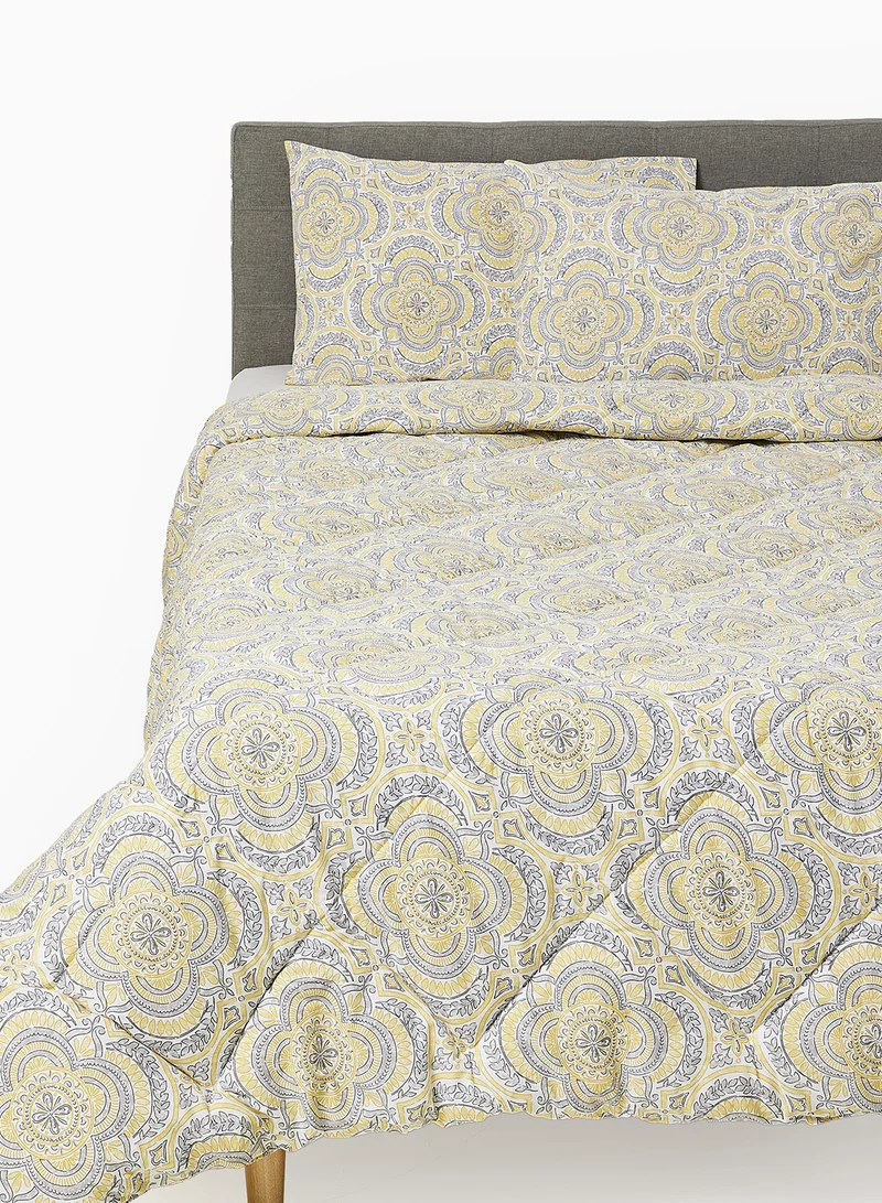 Noon East Comforter Set With Pillow Cove, Comforter For Queen Size Mattress - Morgan 100% Cotton Percale - Sleep Well Lightweight And Warm Bed- Taupe 160 x 220+Pillow Cover 50x75cm