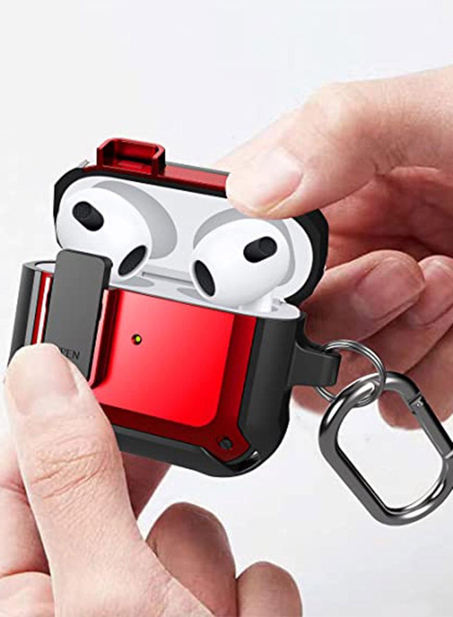 FITME Full-Body  Protective Cover For Apple AirPods 3 Black/Red - Image 4