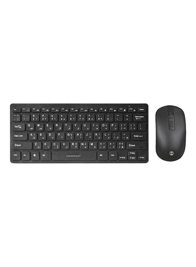 Microdigit - Wireless Mini Keyboard and Mouse Combo Black - Image 1