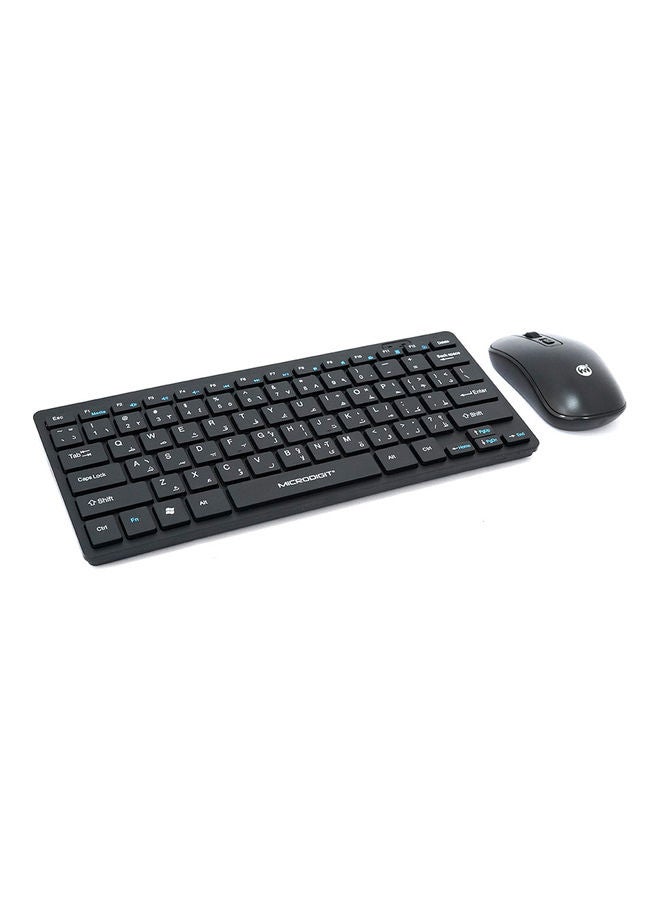Microdigit - Wireless Mini Keyboard and Mouse Combo Black - Image 1