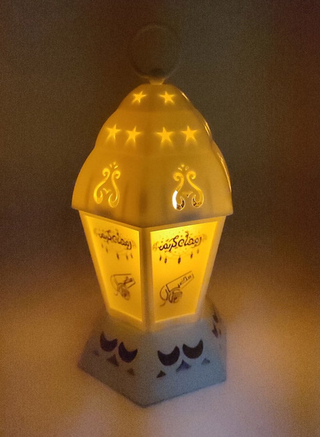 Ramadan LED Light Lantern White 25cm - Image 2