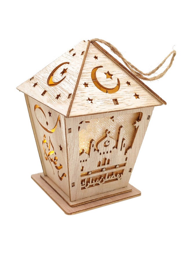 Ramadan LED Light Lantern Beige 15cm - Image 1