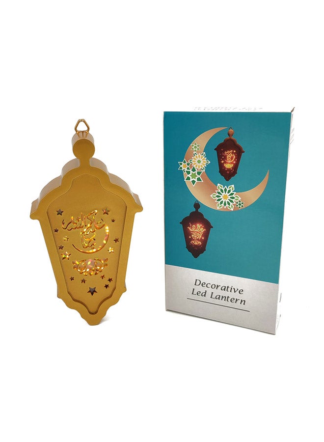 فانوس رمضان LED ذهبي 22 سم - Image 1