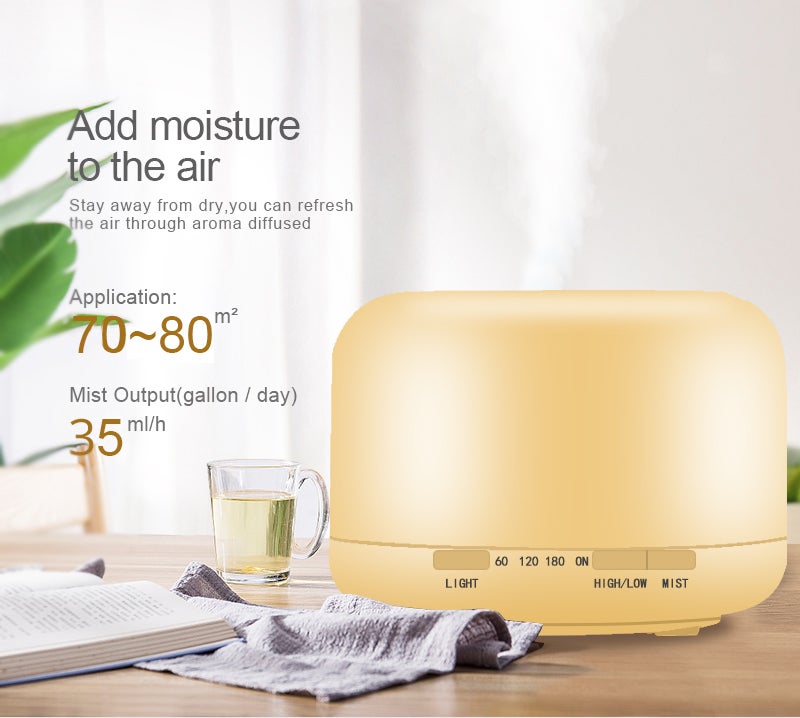 Amal - Aroma Diffuser, 4-In-1 Essential Oil Diffuser Aromatherapy Humidifier Quiet Air Vaporizer with 7 Lights White 125 x165 mmcm - Image 1
