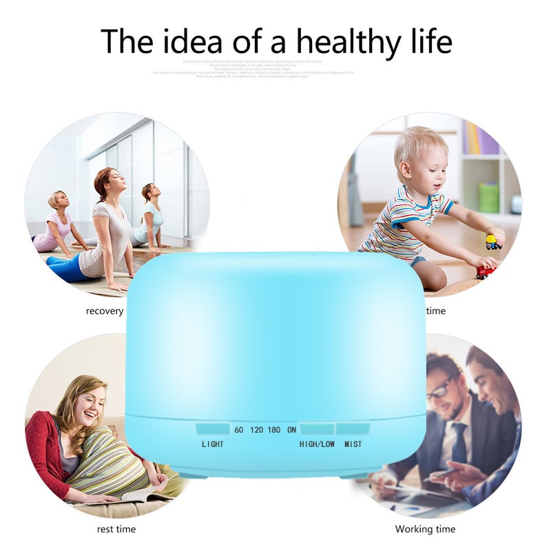 Amal - Aroma Diffuser, 4-In-1 Essential Oil Diffuser Aromatherapy Humidifier Quiet Air Vaporizer with 7 Lights White 125 x165 mmcm - Image 1