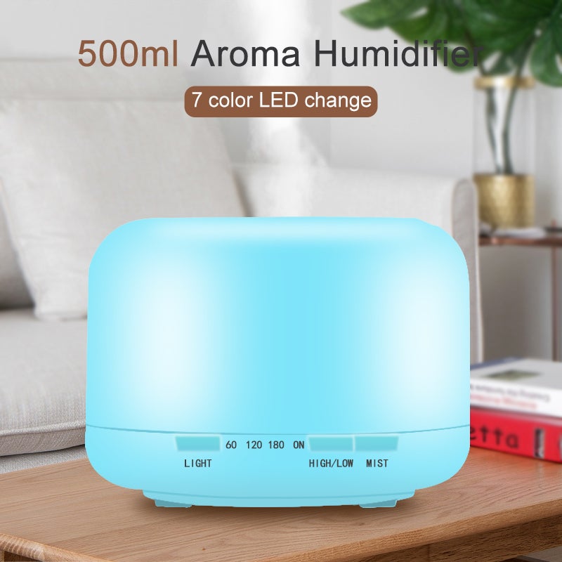 Amal - Aroma Diffuser, 4-In-1 Essential Oil Diffuser Aromatherapy Humidifier Quiet Air Vaporizer with 7 Lights White 125 x165 mmcm - Image 1
