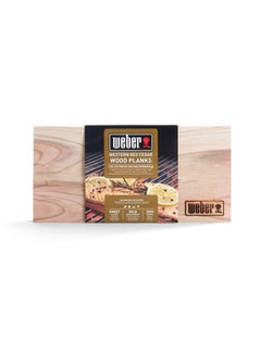 Weber 2-Piece Western Red Cedar Wood Planks Brown 30x15x1.1cm 