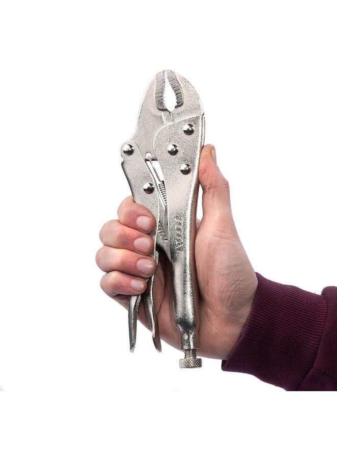 TOTAL Curved Jaw Locking Plier Silver 10inch - Image 2