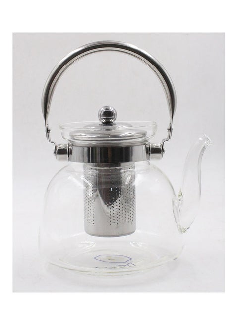 Glass Teapot With Stainless Steel Filter Clear 1100ml