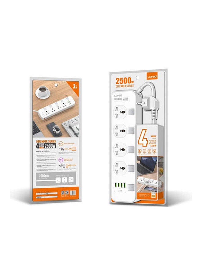 إل دينو - سلسلة Defender - 4 مقابس طاقة 4 USB 3.4A 2500W مشترك كهرباء - Image 1
