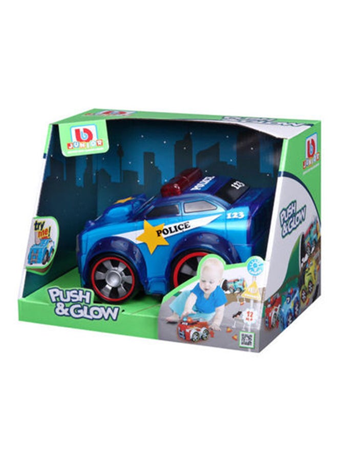 BB Junior Police Toy car - Push & Glow Multicolour 6.7inch  - Image 1