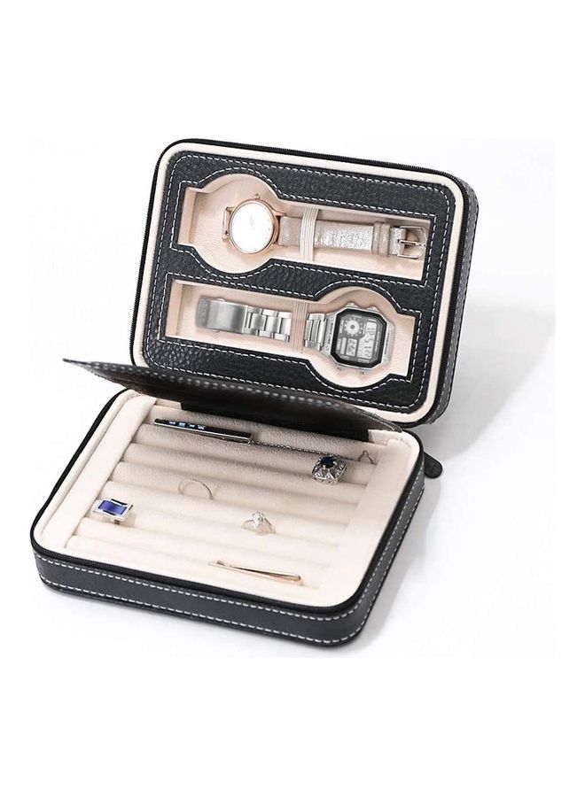 Aco And Bebe House Travel Watch Box Organizer Zipped Closure Black - Image 1