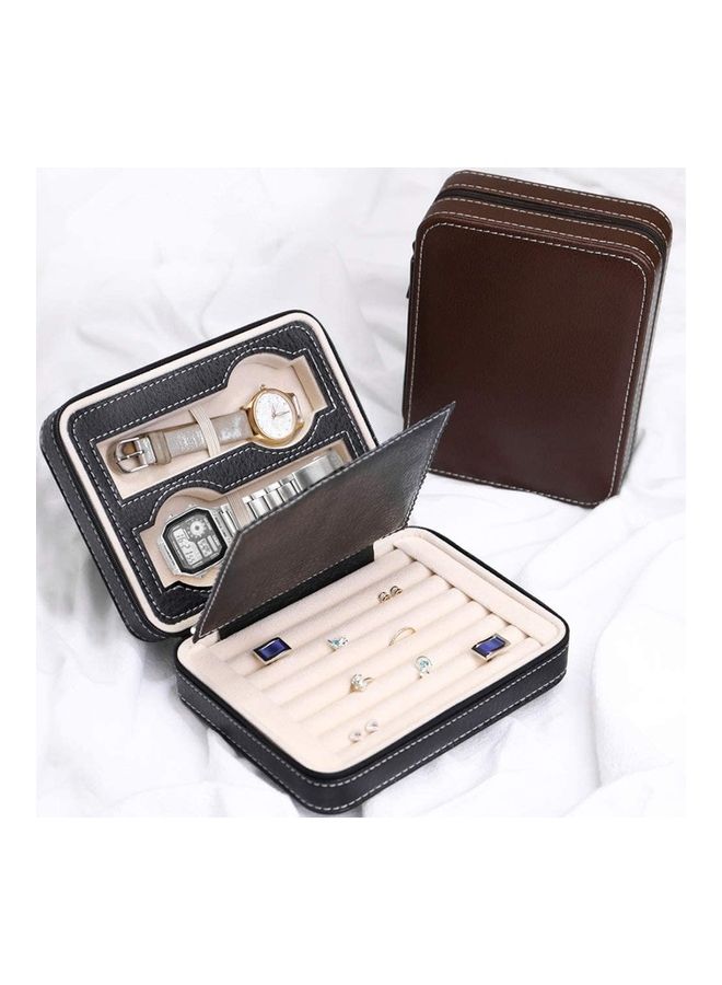 Aco And Bebe House Travel Watch Box Organizer Zipped Closure Black - Image 2