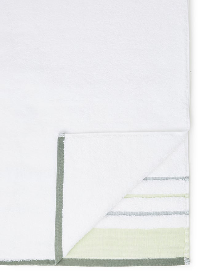 White Rose Towel Cozy Style Zero Twist Bath  White/Green 80x160cm White/Green 80x160cm  - Image 4
