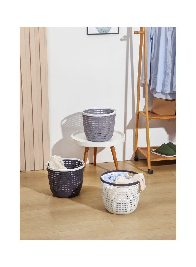 3-Piece Elegant Round Storage Basket Set White/Grey 31x31x26.5cm - v1644916153/N52605128A_4