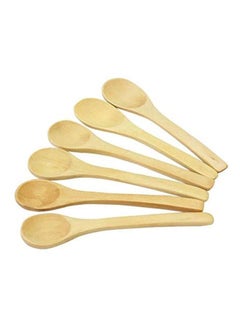 Generic Small Wooden Cooking Spoons Set - 6 Pieces beige 12x2cm  - Image 1