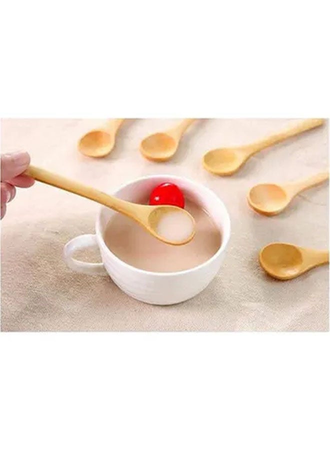 Generic - Small Wooden Cooking Spoons Set - 6 Pieces beige 12x2cm - Image 1