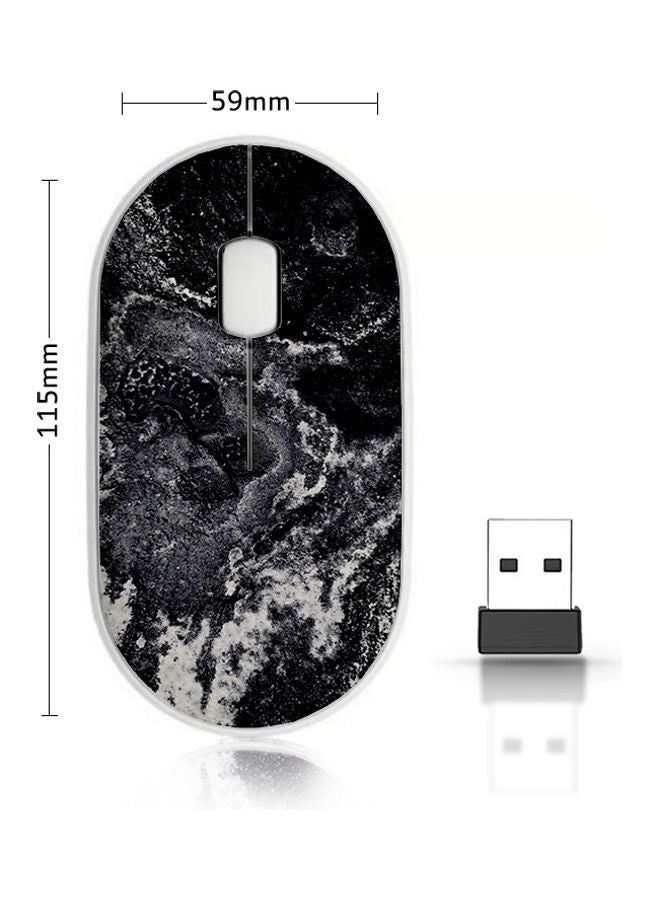 Okteq - Imaginary Tunnel Pattern Wireless Mouse Black/White - Image 1