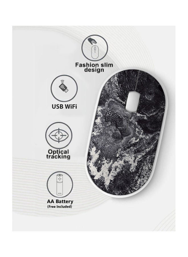 Okteq - Imaginary Tunnel Pattern Wireless Mouse Black/White - Image 1