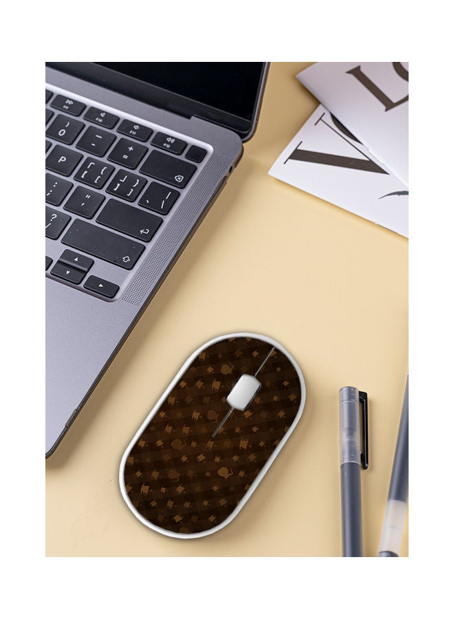 Okteq Coffee Mugs Pattern Wireless Mouse Brown  - Image 5