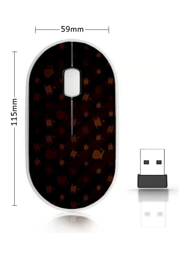 Okteq Coffee Mugs Pattern Wireless Mouse Brown  - Image 1