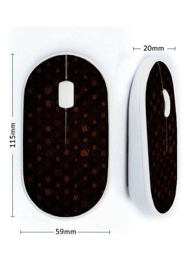 Okteq Coffee Mugs Pattern Wireless Mouse Brown  - Image 3