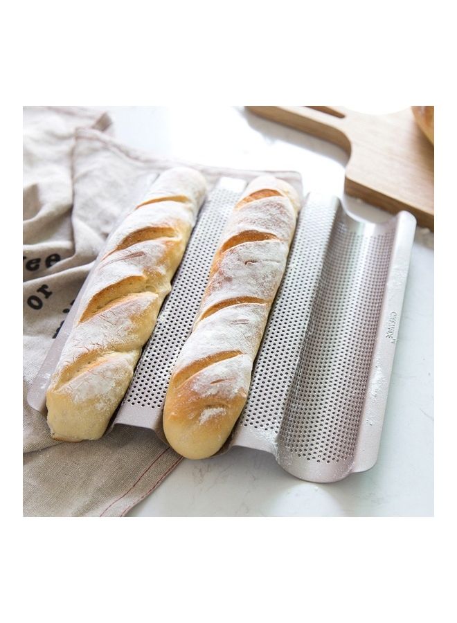 chefmade 3 Waves Non-Stick Pastry And French Baguette Baking Tray Champagne Gold 270mm - Image 3
