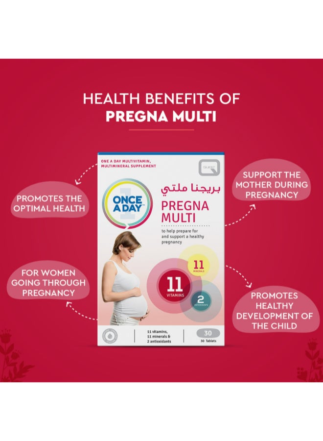 Quest Pregna Multi - To Help Prepare Healthy Pregnancy  30 Tablets  - Image 2