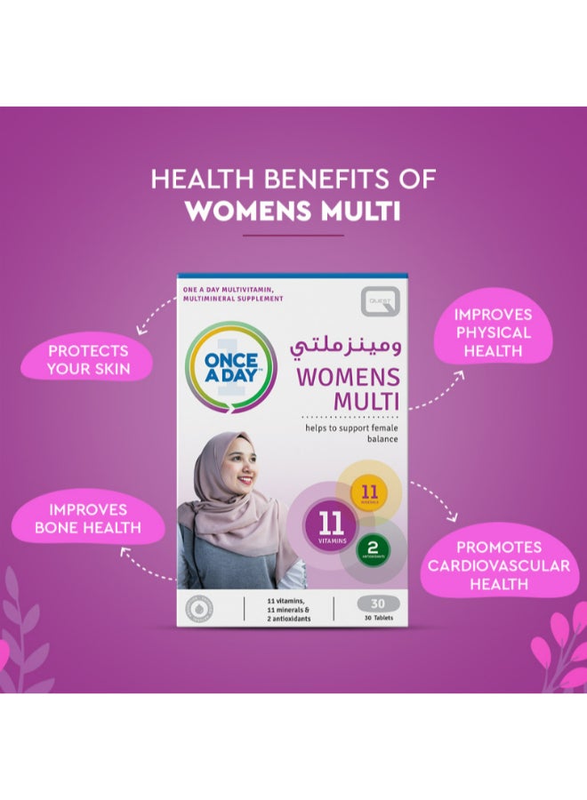 كويست عبوة من 30 قرص متعدد الاستخدامات للنساء للاستخدام مرة واحدة في اليوم - Image 2