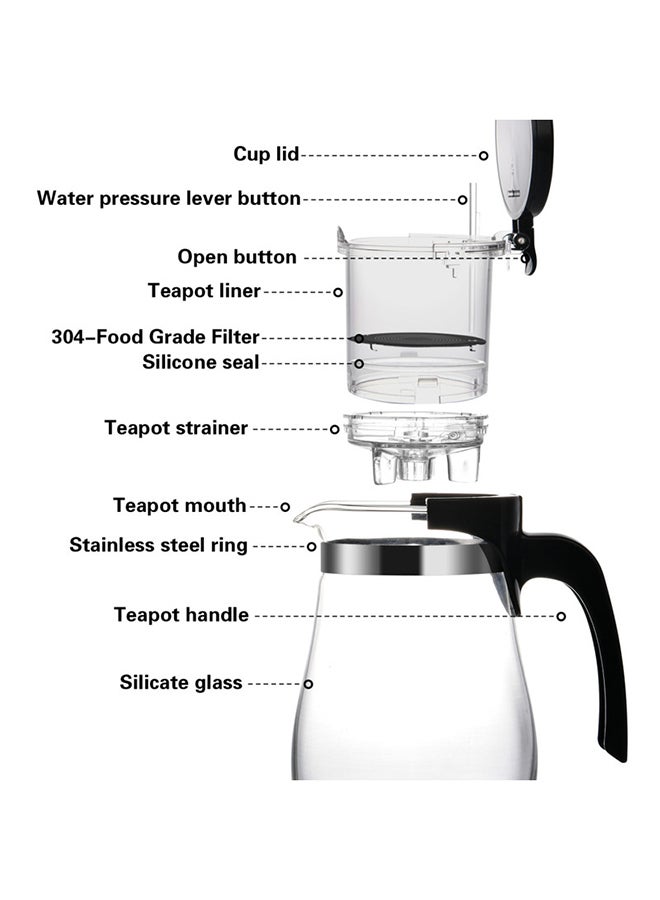 Fissman - Gunfu Tea Pot Clear/Chrome 900ml - Image 1