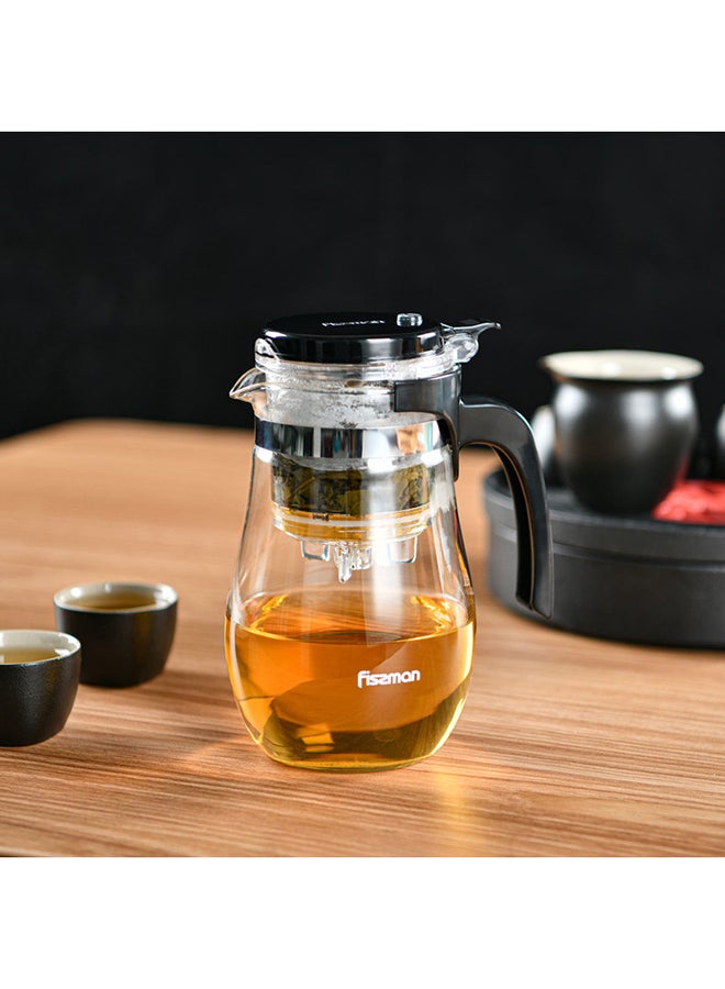 Fissman - Gunfu Tea Pot Clear/Chrome 900ml - Image 1
