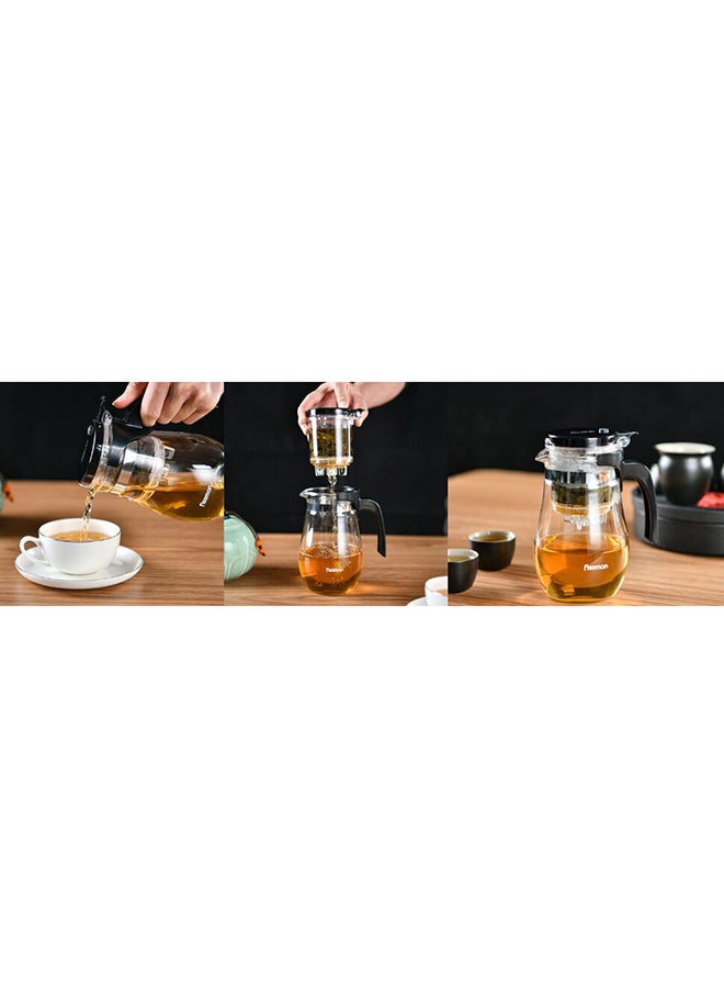 Fissman - Gunfu Tea Pot Clear/Chrome 900ml - Image 1