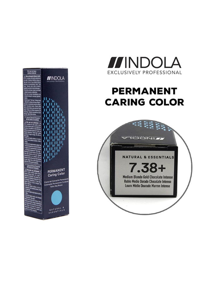 INDOLA Permanent Caring Color  7.38+ Medium Blonde Gold Chocolate Intense 60ml - Image 1
