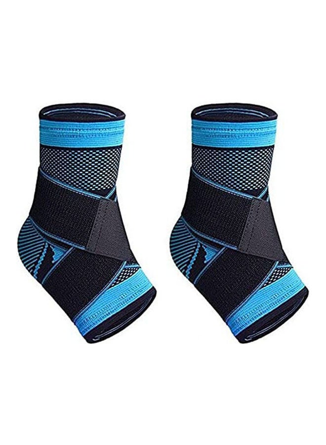 Generic One Pair Ankle Brace Active Ankle Support Braces Compression Sleeve With Adjustable Strap  - Image 1