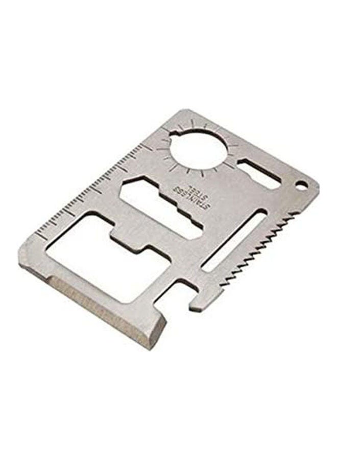 Pocket Tool Knife Card Stainless Steel Knife 11 In 1 Wallet Tool Kit Mul-Function Survival Knife Camping Knife Card Kit Silver  - Image 1