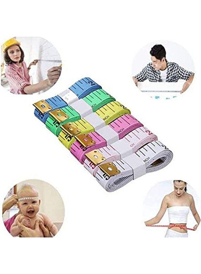 Set Of 2-Piece Pack, One Dual Sided Measuring Ruler, One Mini Sewing Scissors Code Multicolour 12cm
