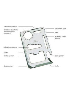 ماركة غير محددة 11 in 1 Multi Function Mini Card Stainless Steel Opener Ruler Knife Saw Wrench  - Image 2