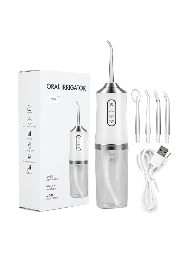 3-Speed Electric Dental Flusher 6 Nozzles White 21x12x5.8cm - Image 1