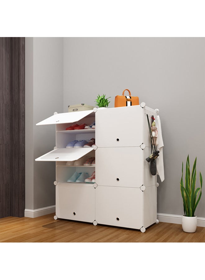 Sharpdo - 6-Layers 2 Rows Shoe Cabinet White - Image 1