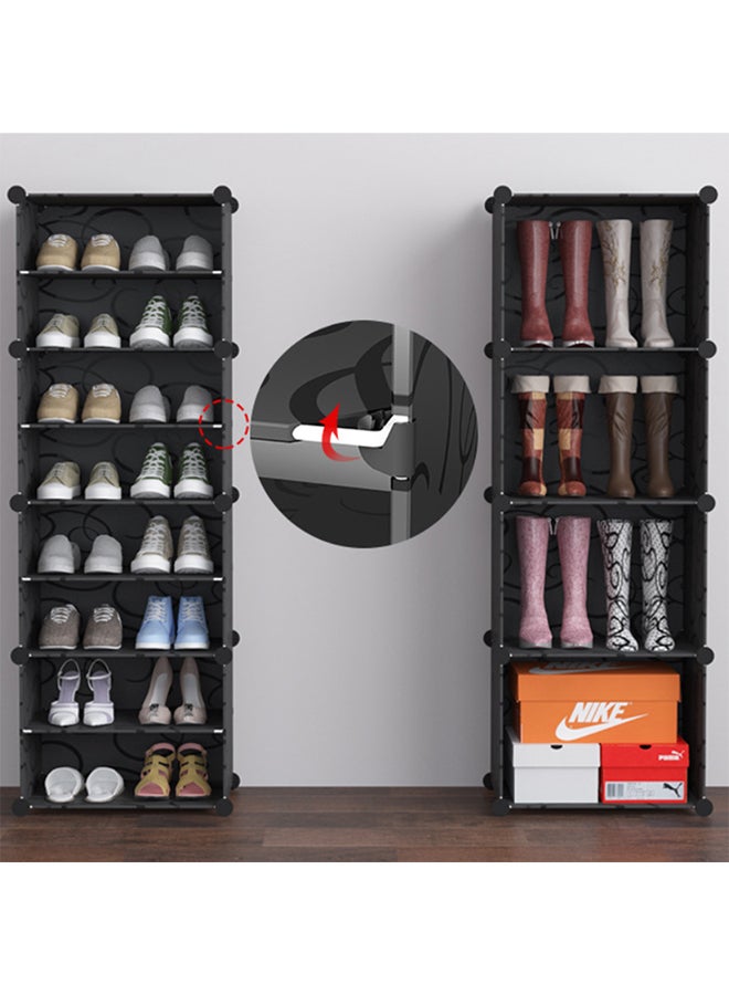 Sharpdo 6-Layers 2 Rows Shoe Cabinet 85x31x96 cm 12 pairs of shoe Black  - Image 2