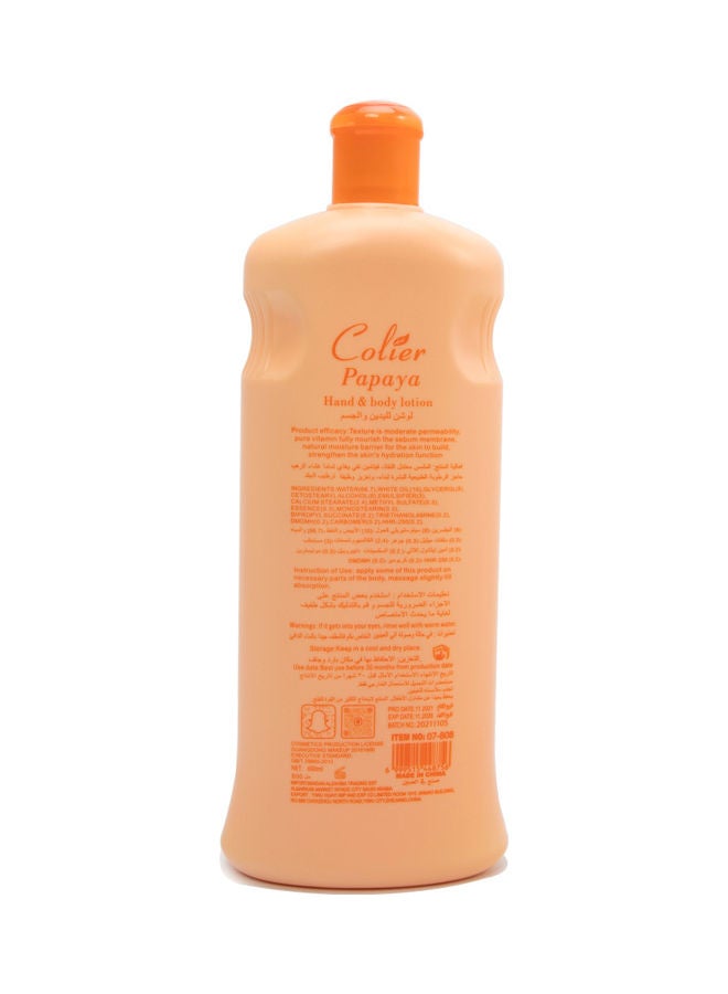COLIER Papaya Hand And Body Whitening Lotion 600ml - Image 4
