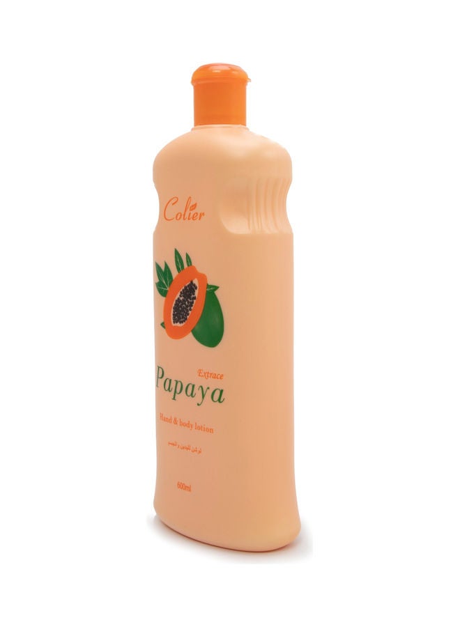 COLIER Papaya Hand And Body Whitening Lotion Orange 600ml - Image 2