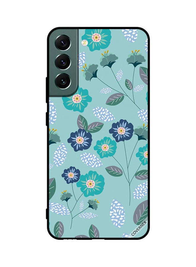 كوفرنيكس Samsung Galaxy S22 Plus 5G Protective Case Cover Printed Featuring Blue Flowers DESIGN_0226 - Image 1