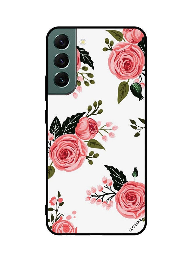 Covernex Samsung Galaxy S22 Plus 5G Protective Case Cover Printed Featuring Pink Roses With Dark Green Leaves DESIGN_0209 - Image 1