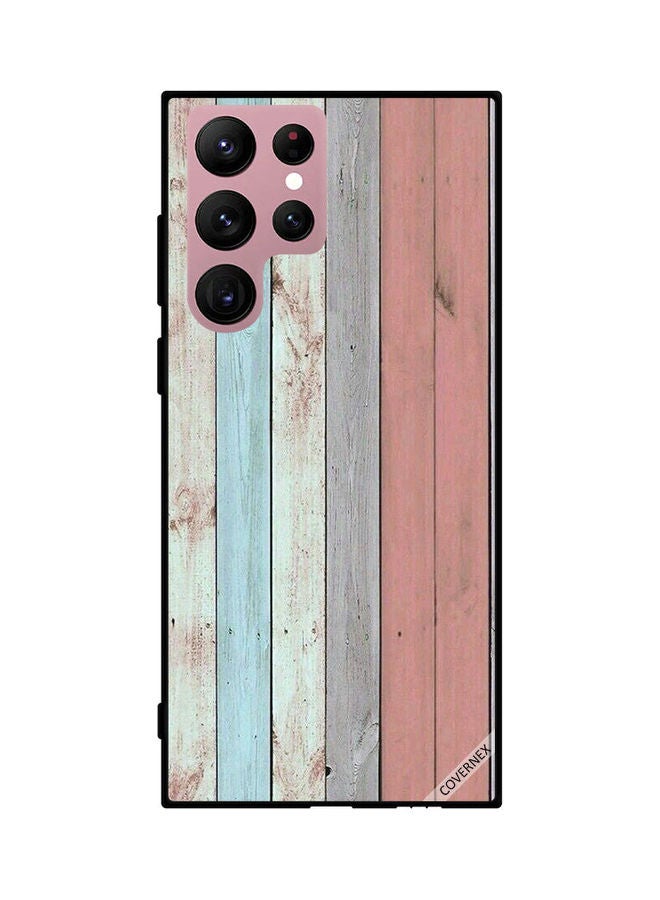 Covernex Samsung Galaxy S22 Ultra 5G Protective Case Cover Printed Featuring Light Multi Colors Wooden Pattern DESIGN_0034 - Image 1