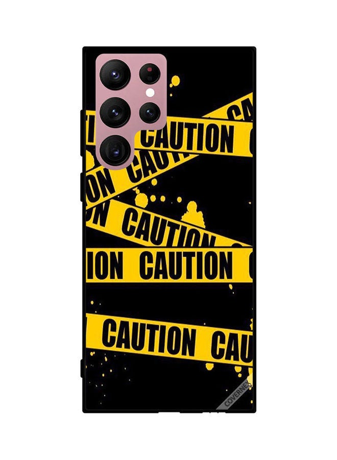 Covernex Samsung Galaxy S22 Ultra 5G Protective Case Cover Printed Featuring Caution Strips DESIGN_0735 - Image 1